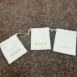 3 E Newton White Jewelry Pouches Brand New!